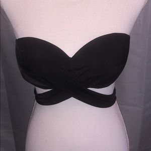PINK black strapless bikini top